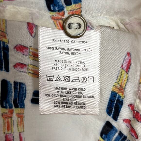 Maeve Anthropologie Tesni Lipstick Print Swing Tank Quirky Playful Girly Size 8 - Picture 5 of 5